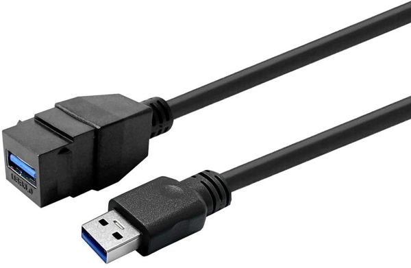 Vivolink Keystone USB 3.0 A-Female σε USB 3.0 A-Male Αντάπτορας, Μαύρο