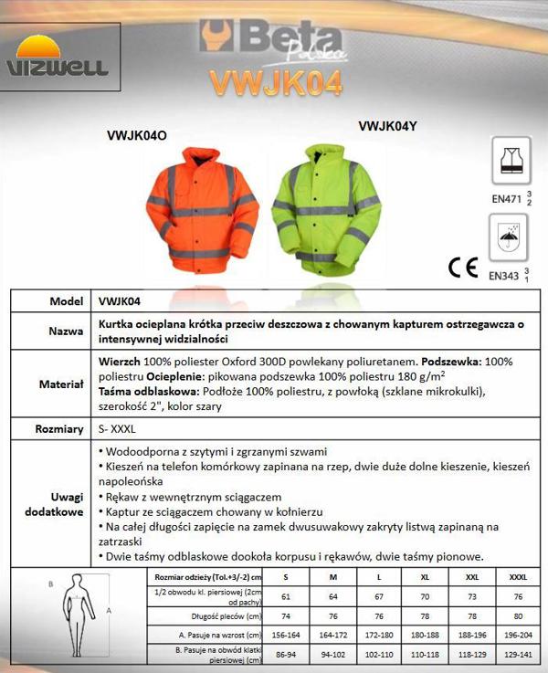 VIZWELL ΚΟΝΤΟ ΜΠΟΥΦΑΝ ΠΡΟΕΙΔΟΠΟΙΗΣΗΣ ΠΟΡΤΟΚΑΛΙ XXL VWJK04O/XXL VIZWELL