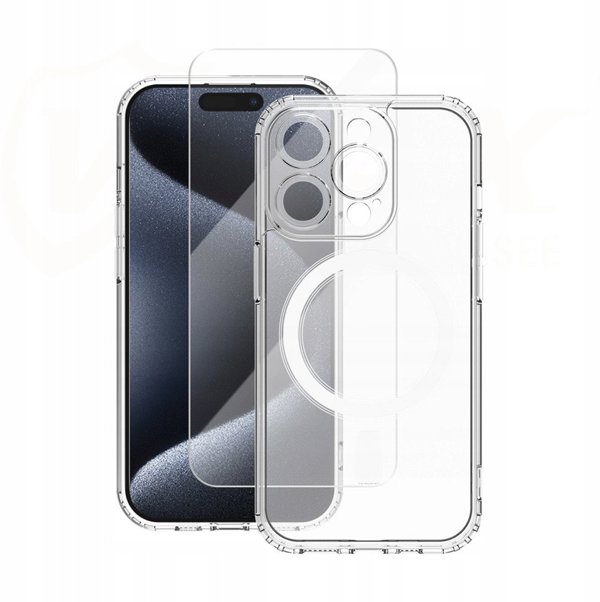 Σετ VMAX Vmax Θήκη MagSafe + Tempered Glass 2,5D για Apple iPhone 15 Pro Max