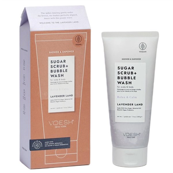 Voesh Lavender Land Απολεπιστικό Scrub & Αφρός Καθαρισμού για Σώμα και Τριχωτό Κεφαλής 210g