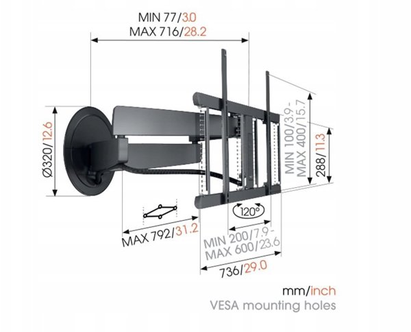 Vogel's 7675 MotionMount Pro Signature  40" - 77"   μηχανοκίνητη μαύρη - Στήριγμα τοίχου για τηλεοράσεις