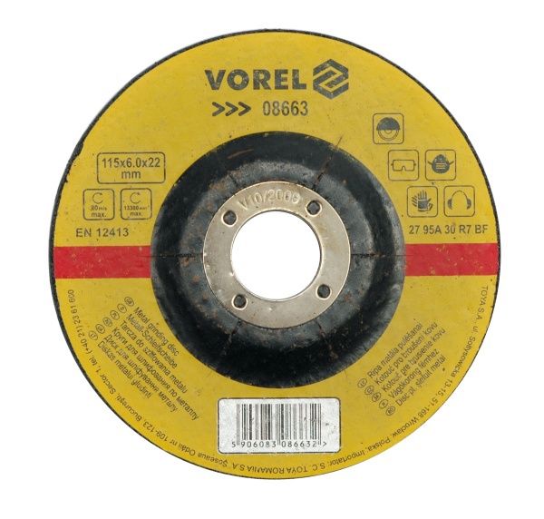 Vorel Τροχός λείανσης μετάλλου 230x6,8x22mm 08669