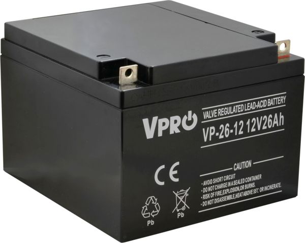 Μπαταρία V-pro AGM VRLA 12V/26Ah για UPS και Ηλιακά Συστήματα