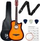 V-Tone V-TONE AG ONE SB ακουστική κιθάρα 4/4 sunburst για εκμάθηση για αρχάριους πένες ζώνη εφεδρικές χορδές θήκη συγχορδίες σετ