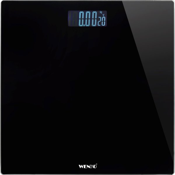 Ζυγαριά μπάνιου Wenko LED 28x28 cm μαύρη