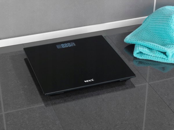 Ζυγαριά μπάνιου Wenko LED 28x28 cm μαύρη