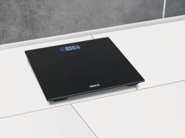 Ζυγαριά μπάνιου Wenko LED 28x28 cm μαύρη