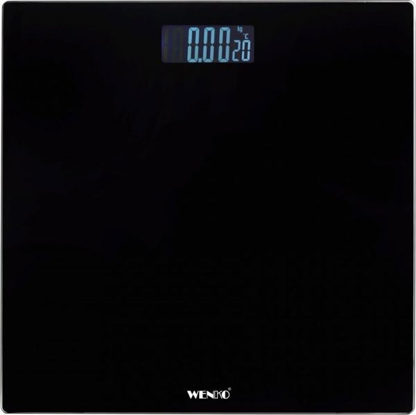 Ζυγαριά μπάνιου Wenko LED 28x28 cm μαύρη