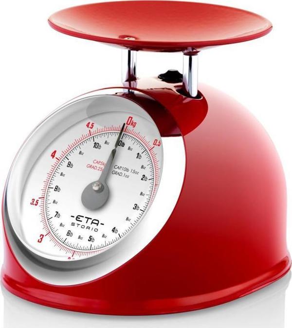 Eta Storio Ζυγαριά Κουζίνας Ηλεκτρονική, 5kg, Ρετρό Σχεδιασμός, Κόκκινη 577790030