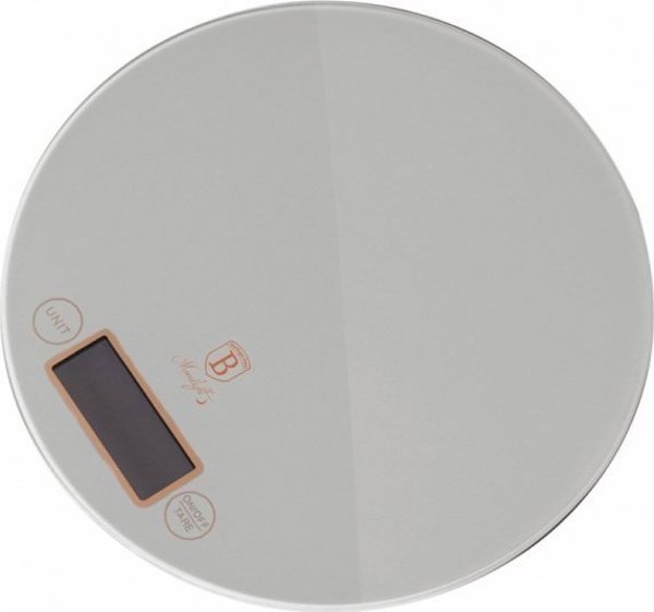 Ζυγαριά Κουζίνας Berlinger Haus BH-9430 Moonlight Collection, 5kg, Tempered Glass, Γκρι με Χρυσές Λεπτομέρειες