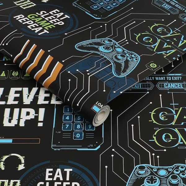 ΤΑΠΕΤΣΑΡΙΑ 113258 GAME OVER ΜΑΥΡΟ / ΠΟΛΥΧΡΩΜΟ