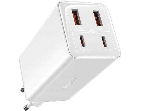 Wall charger Baseus GaN6 Pro 2xUSB-C + 2xUSB, 100W (white)