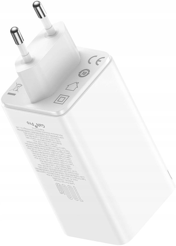 Wall charger Baseus GaN6 Pro 2xUSB-C + 2xUSB, 100W (white)