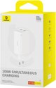 Wall charger Baseus GaN6 Pro 2xUSB-C + 2xUSB, 100W (white)