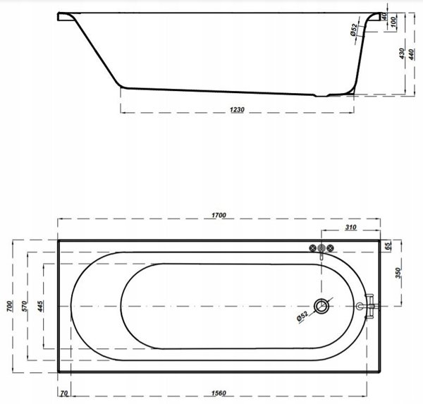Μπανιέρα Cersanit Ποζοστάλυ Cersanit S301-253 - S301-253