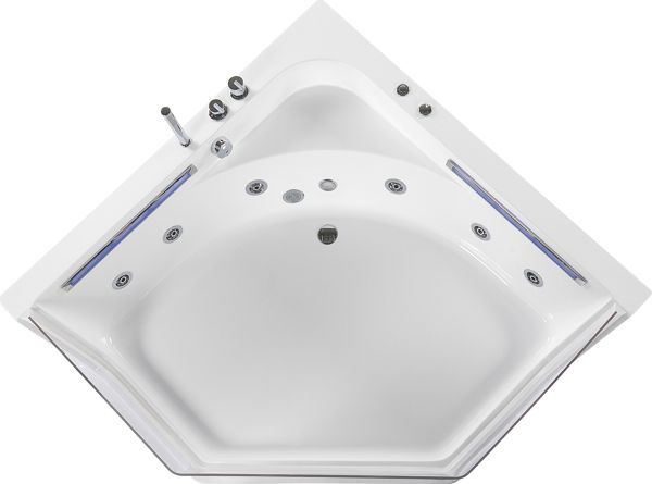 Beliani corner Caceres Led μπανιέρα με υδρομασάζ, λευκό 8034254 4251682247979