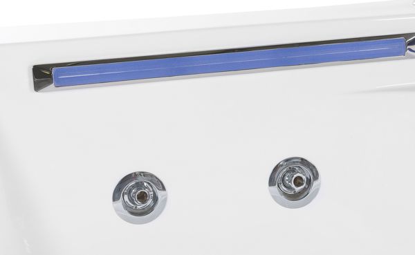 Beliani corner Caceres Led μπανιέρα με υδρομασάζ, λευκό 8034254 4251682247979