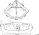 Beliani corner Caceres Led μπανιέρα με υδρομασάζ, λευκό 8034254 4251682247979