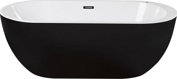 Beliani Ντουζιέρα NEVIS με LED και Υδρομασάζ 170x80 εκ., Μαύρη