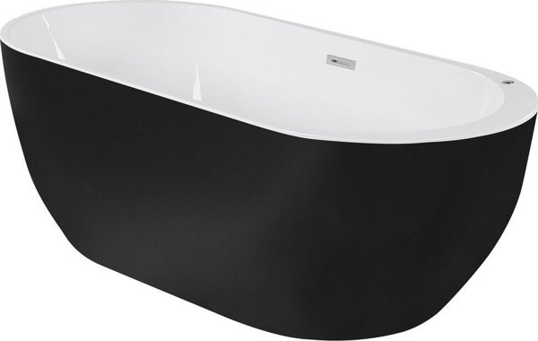 Beliani Ντουζιέρα NEVIS με LED και Υδρομασάζ 170x80 εκ., Μαύρη