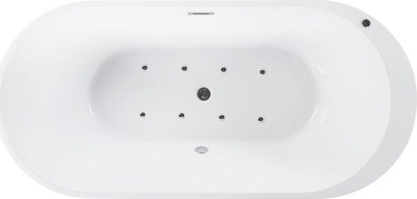 Beliani Ντουζιέρα NEVIS με LED και Υδρομασάζ 170x80 εκ., Μαύρη