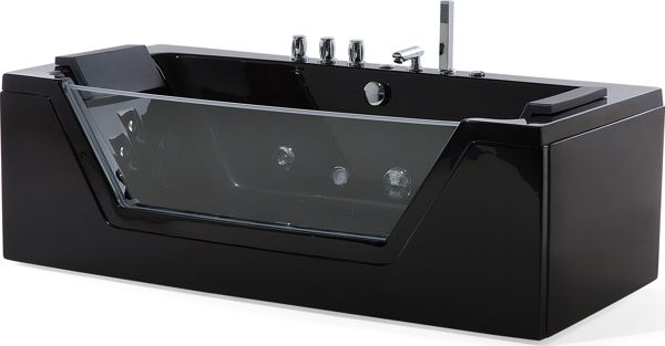 Shumee Μπανιέρα Υδρομασάζ SAMANA με Φωτισμό LED, Μαύρη