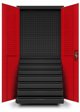Μεταλλική Εργαλειοθήκη DAREK 920 x 1850 x 500 mm, Ανθρακί-Κόκκινη