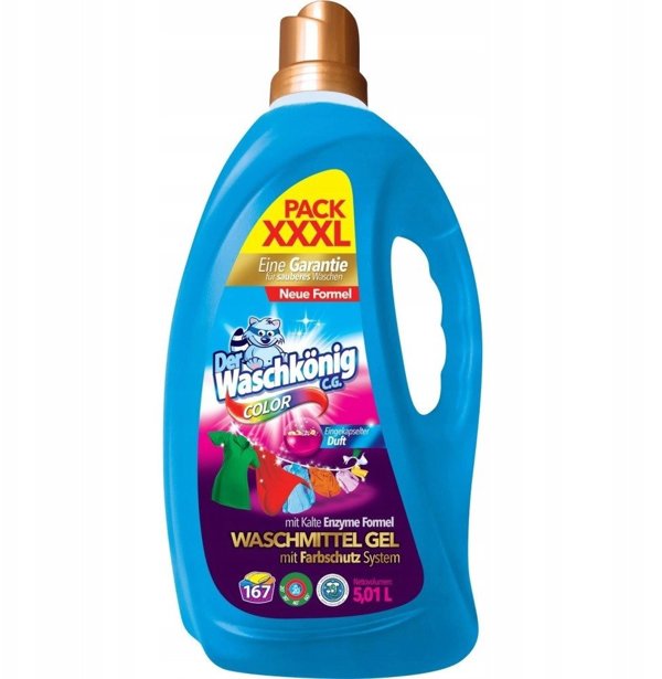 Der Waschkönig Gel Color Υγρό Απορρυπαντικό Ρούχων για Χρωματιστά 5L
