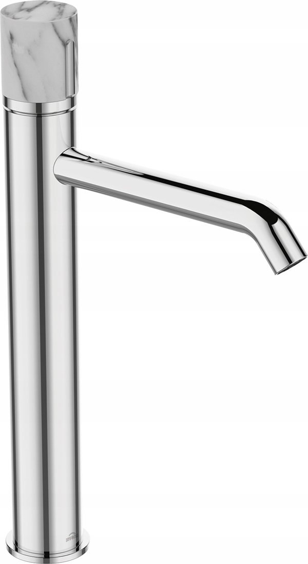 Washbasin faucet INVENA GABRO PLUS, high, chrome, with marble handle