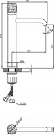 Washbasin faucet INVENA GABRO PLUS, high, chrome, with marble handle
