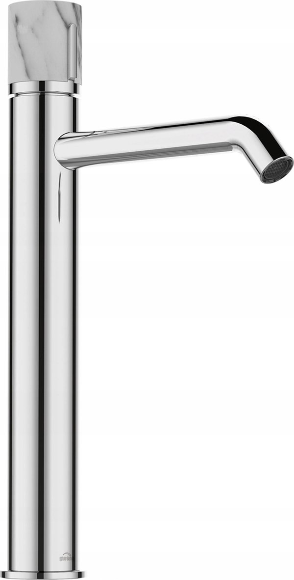 Washbasin faucet INVENA GABRO PLUS, high, chrome, with marble handle