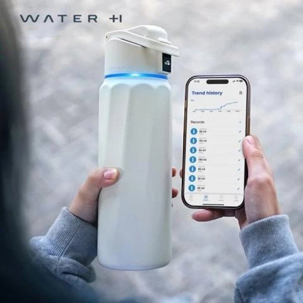 Μπουκάλι έξυπνης κατανάλωσης WaterH BOOST Chug Lid, 946 ml, λευκό