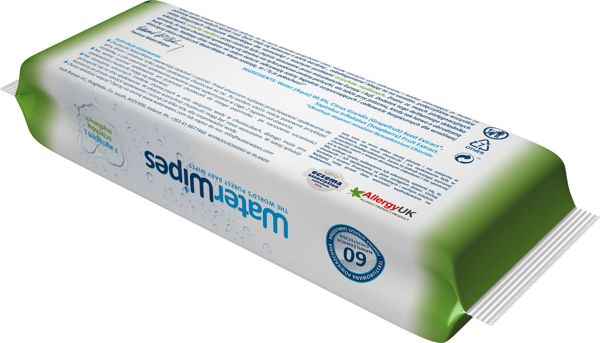 WaterWipes WaterWipes, Μαντηλάκια εμποτισμένα με καθαρό νερό, Soapberry (με εκχύλισμα από σαπουνόκαρπο), 60τμχ. PL
