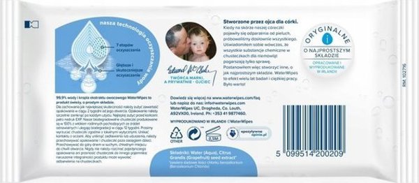 WaterWipes Υγρά μαντηλάκια για παιδιά WaterWipes BIO 12 x 60 τεμάχια
