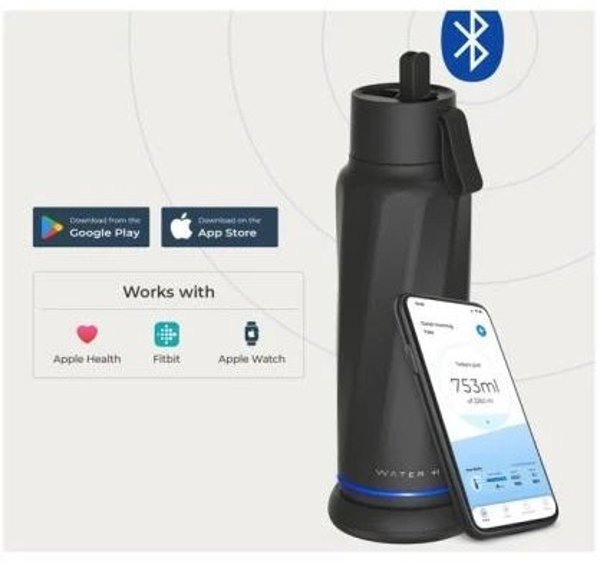 Έξυπνο μπουκάλι νερού VITA FlipLid, 532 ml, μαύρο