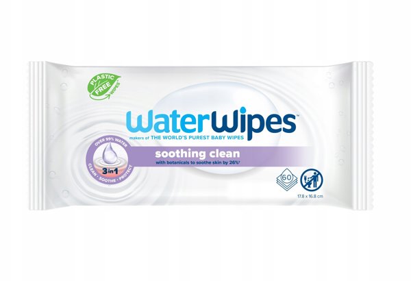 WATERWIPES_Καταπραϋντικά μαντηλάκια καθαρισμού για παιδιά με εκχύλισμα λεβάντας 60 τεμ