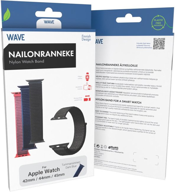 Νάιλον λουράκι Wave, Apple Watch 42 / 44 / 45 / 46 / 49 mm, navy blue