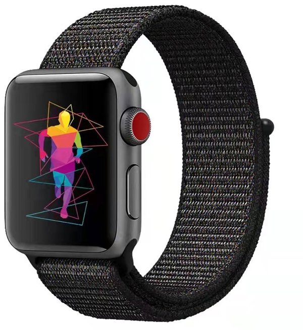 Λουράκι νάιλον Wave, Apple Watch 38 / 40 / 41 / 42 mm, μαύρο