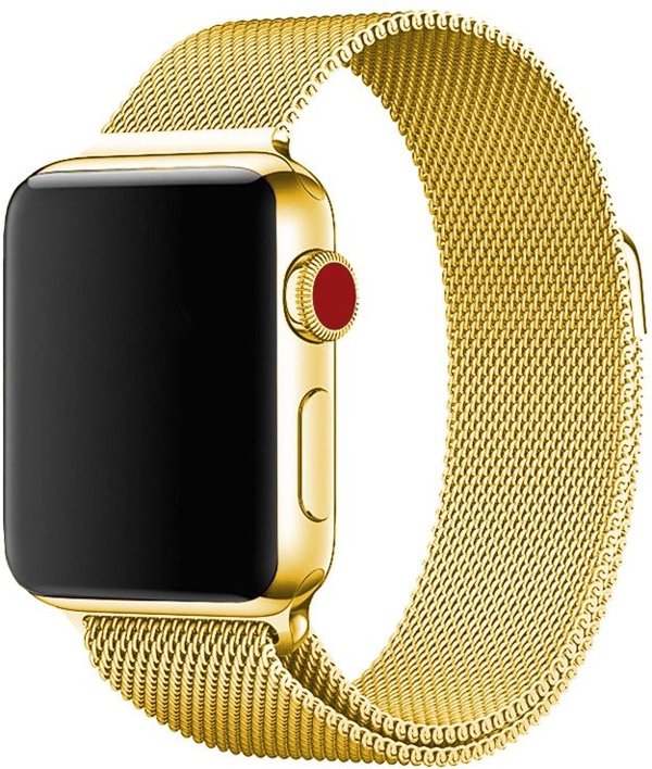 Πλεκτό λουράκι Wave από ατσάλι, Apple Watch 38 / 40 / 41 / 42 mm, χρυσό