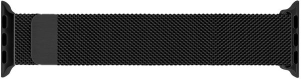 Κυματιστό λουράκι από πλεγμένο ατσάλι, Apple Watch 38 / 40 / 41 / 42 mm, μαύρο