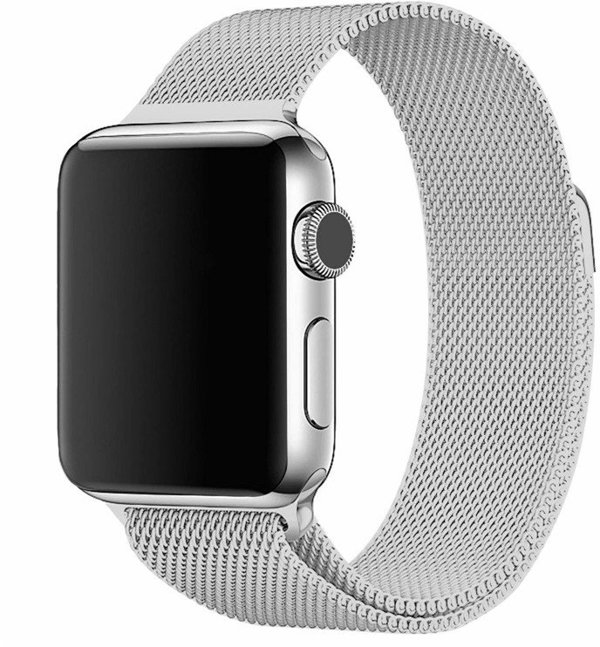 Λουράκι Wave από πλεγμένο ατσάλι, Apple Watch 38 / 40 / 41 / 42 mm, ασημί