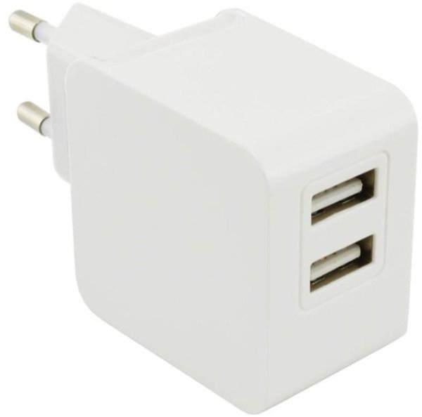 Wave φορτιστής τοίχου 2 x USB, 17W, λευκό