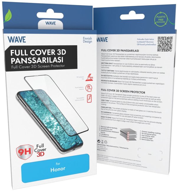 Wave Full Cover 3D Tempered Glass, Honor Magic7 Lite 5G, Μαύρο Πλαίσιο
