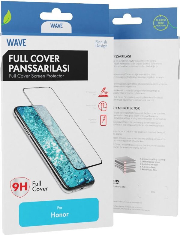 Wave Full Cover Tempered Glass, Honor X8 5G / Honor X6 / Honor 70 Lite 5G, μαύρο