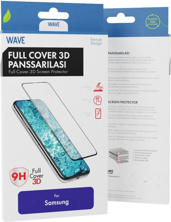 Wave Full Cover 3D σκληρυμένο γυαλί, Samsung Galaxy S20, μαύρο