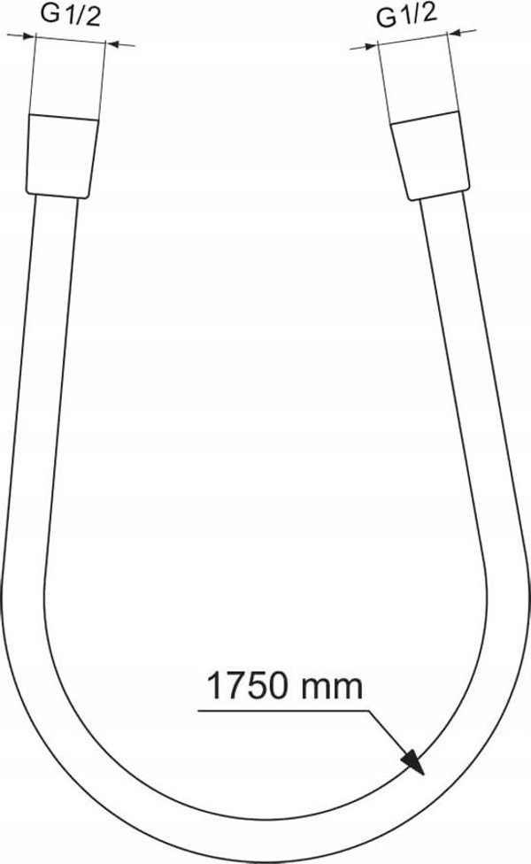 Σωλήνας ντους Ideal Standard Hose Ideal Standard 1750 mm μαύρο ματ BE175XG