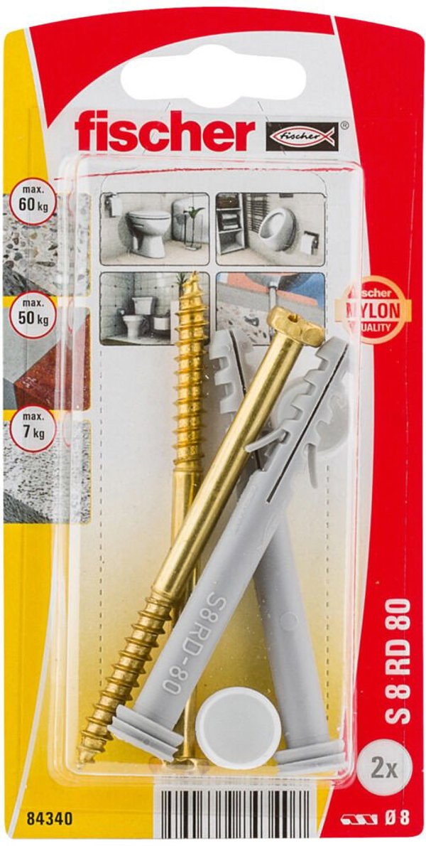 Στερέωση WC S 8 x 80 mm, 2 τεμ.