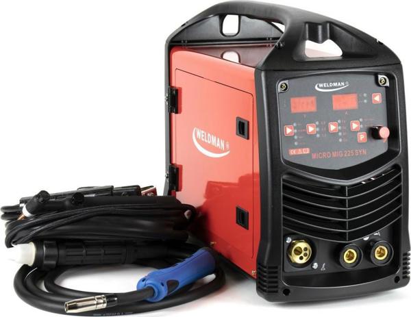 Weldman Micro MIG 225 Synergy Ημιαυτόματη Μηχανή Συγκόλλησης MIG/MAG, FLUX, MMA, TIG DC IGBT