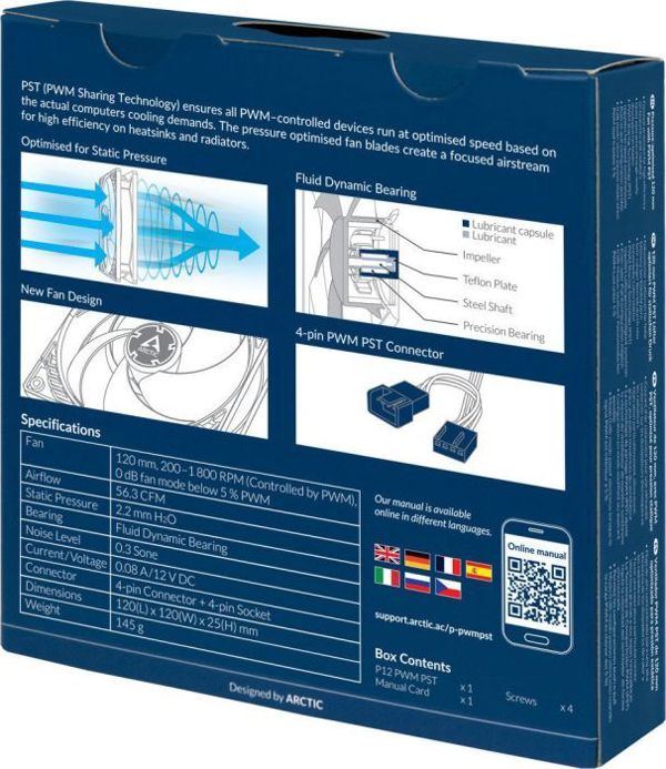 Ανεμιστήρας Arctic P12 PWM PST Λευκός (ACFAN00132A)