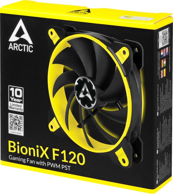 Arctic BioniX P120 Ανεμιστήρας PC 120mm για Υψηλή Στατική Πίεση - Κίτρινο